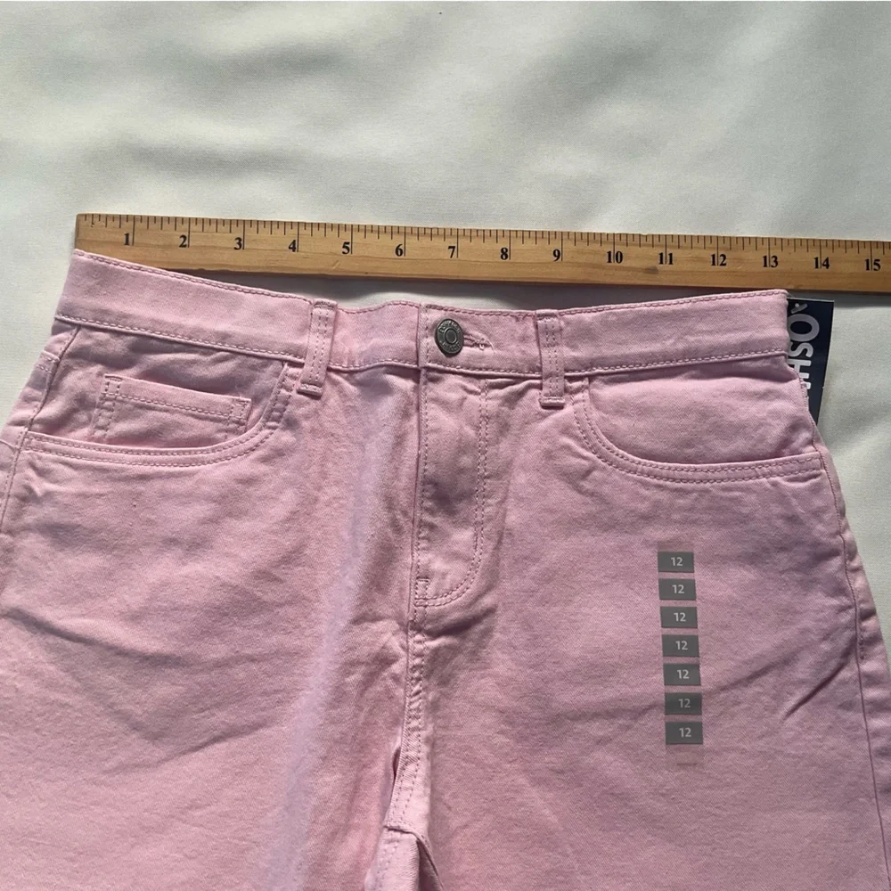 OshKosh B'gosh Pink Jean Shorts Raw Hem Girls Size 12‎